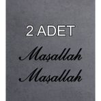 Sticker Dizayn Maşallah (2 Adet) Sticker - Araba Oto Motosiklet Karavan Cam Sticker - 00054 - Siyah - 30x7 Cm