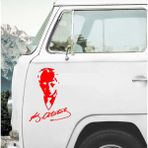 Sticker Dizayn Mustafa Kemal Atatürk Silüet - Atatürk Imza Sticker Araba Oto Motosiklet Karavan Araç Sticker Etiket 00565 - 100x77 Cm - Kırmızı