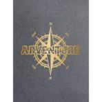 Sticker Dizayn Pusula ve Adventure Sticker - Araba Oto Karavan Motosiklet Cam Sticker - 00052 - Altın - 30x29 Cm
