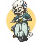 Sticker Dizayn Scooter Vespa Kuru Kafa Sticker, Araba Oto Motosiklet Sticker 00012 - 60x42 Cm - Renkli