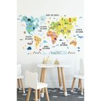 Sticker Ekspres Dream Türkçe Dünya Haritası Dünya Atlası Bebek Çocuk Odası Anaokulu Kreş Duvar Sticker