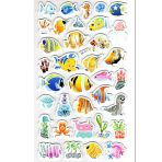Sticker Eva Kabartmalı Stiker Çıkartma Defter Etiket (Xk011) 14X24 Cm - Renkli Balıklar