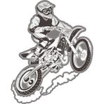 Sticker Fabrikası 00375-2 Cross Motosiklet Sticlker 00375 11x14 cm Duvar Sticker
