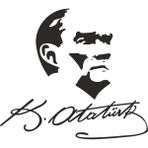 Sticker Fabrikası Atatürk Büyük Türk Başbuğ Şeffaf Sticker 00619 - 12 x 11 cm - Renkli