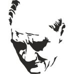 Sticker Fabrikası Atatürk Büyük Türk Başbuğ Şeffaf Sticker 00620 - 10 x 12 cm - Renkli