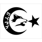 Sticker Fabrikası Ay Yıldız Kurt Türk Bayrağı Sticker 00978 - 30 x 23 cm - Siyah