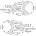 Sticker Fabrikası Ay Yıldız Türk Bayrağı 2 Adet Sticker 00929 - Beyaz - 100x40 Cm