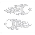 Sticker Fabrikası Ay Yıldız Türk Bayrağı 2 Adet Sticker 00929 - Beyaz - 20 x 8 cm