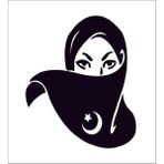 Sticker Fabrikası Ay Yıldız Türk Bayrağı Islam Çarşaf Peçe Kadın Sticker 00883 - 12 x 10 cm - Siyah