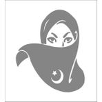 Sticker Fabrikası Ay Yıldız Türk Bayrağı Islam Çarşaf Peçe Kadın Sticker 00883 - 18 x 15 cm - Gri