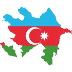 Sticker Fabrikası Azerbaycan Azeri Harita Bayrak Sticker 00708 - 7 x 5,5 cm - Siyah - Kırmızı