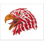 Sticker Fabrikası Kartal Türk Bayrağı Ay Yıldız Sticker 00945 - Beyaz - Kırmızı - 12 x 10 cm
