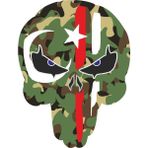 Sticker Fabrikası Kuru Kafa Türk Bayraklı Sticker 00011 - Yeşil - 8 x 11