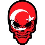 Sticker Fabrikası Kurukafa Türk Bayrağı Sticker 00013 - 10 x 15,5 - Kırmızı