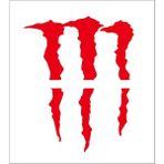 Sticker Fabrikası Monster Pençe Araba Sticker 00928 - Kırmızı - 40 x 32 cm
