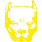 Sticker Fabrikası Pitbull Köpek Sticker 00435 - 10 x 7,5 cm - Sarı