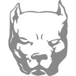 Sticker Fabrikası Pitbull Köpek Sticker 00435 - 15 x 11,5 cm - Gri