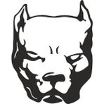 Sticker Fabrikası Pitbull Köpek Sticker 00435 - Siyah - 10 x 7,5 cm