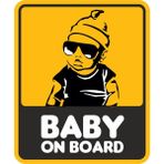Sticker Fabrikası Renkli 12 x14.5 cm Baby On Board Arabada Bebek Var