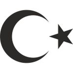 Sticker Fabrikası Türk Bayrağı Ay Yıldız 00323 - Siyah - 8 x 6 cm
