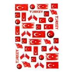 Sticker Kabartmalı A4 Boyutunda Stiker Defter, Planlayıcı Etiket, -(lim086) - Türk Bayrağı Şekilli