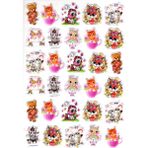 Sticker Kabartmalı A4 Boyutunda Stiker Defter, Planlayıcı ETIKET-(LIM526) - Süslü Hayvanlar