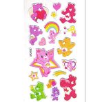 Sticker Kabartmalı Stiker Çıkartma Etiket (LRQ002)-18x9 cm- Yıldızlı Tatlı Ayılar