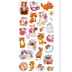 Sticker Kabartmalı Stiker Çıkartma Etiket (XHC051)-18X9 Cm- Tatlı Kedicik