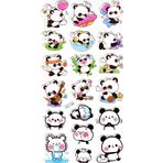 Sticker Kabartmalı Stiker Çıkartma Etiket (XHC166)-18X9 Cm- Sevimli Emoji Panda
