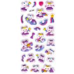 Sticker Kabartmalı Stiker Defter Planlayıcı Etiket (Lde005)-19x9cm - Tavşan Mor Yıldız