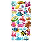 Sticker Kabartmalı Stiker Defter, Planlayıcı Etiket (limlra-036) - 17X9 cm - Balıklar
