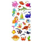 Sticker Kabartmalı Stiker Defter Planlayıcı Etiket (Lrg002)-17x9 cm- Denizkızı Balık