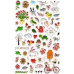 Sticker Kabartmalı Stiker Defter, Planlayıcı Etiket (LXK-014) - 22X14 cm - Bisiklet Renkli Kuşlar