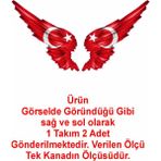 Sticker Kanatlı Türk Bayrağı Sticker - 50x48 Cm - Renkli