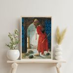 Sticker Master Kaplumbağa Terbiyecisi Çerçeveli Poster Tablo | Osman Hamdi Bey'in Başyapıtıyla Sanatsal Dekorasyon (Siyah-21X30 Cm)