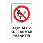 Sticker Masters Açık Alev Kullanmak Yasaktır Uyarı Levhası Etiket