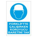 Sticker Masters Forkliftte Çalışırken Koruyucu Baretini Tak Sticker