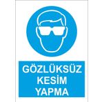 Sticker Masters Gözlüksüz Kesim Yapma Uyarı Levhası Sticker