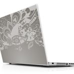 Sticker Masters Gri Floral Laptop Duvar Stickerı