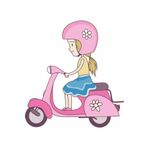 Sticker Masters Vespa Girl Red Sticker