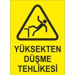 Sticker Masters Yüksekten Düşme Tehlikesi Uyarı Levhası Sticker