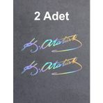Sticker Usta 2 Adet Mustafa Kemal Atatürk Imza 00016-1 Çok Renkli 40X12 CM 60 x 18 cm stickerustaad000680-5a7-60x18