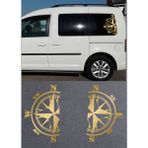 Sticker Usta 2 Li Yarım Pusula Sticker Araba Oto Motosiklet Karavan Etiket 02175 - 25x15 Cm - Altın