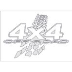 Sticker Usta 4x4 Off Road Offroad Folyo Kesim Sticker 00862 Beyaz 30 x 20 cm