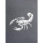 Sticker Usta Akrep - Scorpion - Araba - Oto - Motosiklet - Karavan - Cam Sticker 00588 Beyaz 60x45 Cm