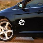 Sticker Usta Anarşi Logo Sticker Araba Oto Motosiklet Kask Karavan Sticker 00215 - 80x80 Cm - Beyaz