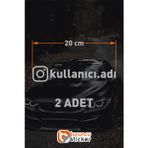 Sticker Usta Araç Kelebek Cam Sticker Etiketi Folyo Kesim- 2 Adet 20 cm - Gri 20 cm