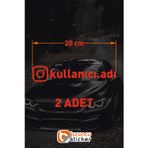 Sticker Usta Araç Kelebek Cam Sticker Etiketi Folyo Kesim- 2 Adet 20 cm - Kırmızı 20 cm