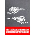 Sticker Usta Aslan Sticker (2 Adet ) - Araba Oto Motosiklet Karavan Cam Sticker - 00109 - Beyaz - 30x11 Cm