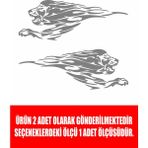 Sticker Usta Aslan Sticker (2 Adet ) - Araba Oto Motosiklet Karavan Cam Sticker - 00109 - Gri - 25x9 Cm